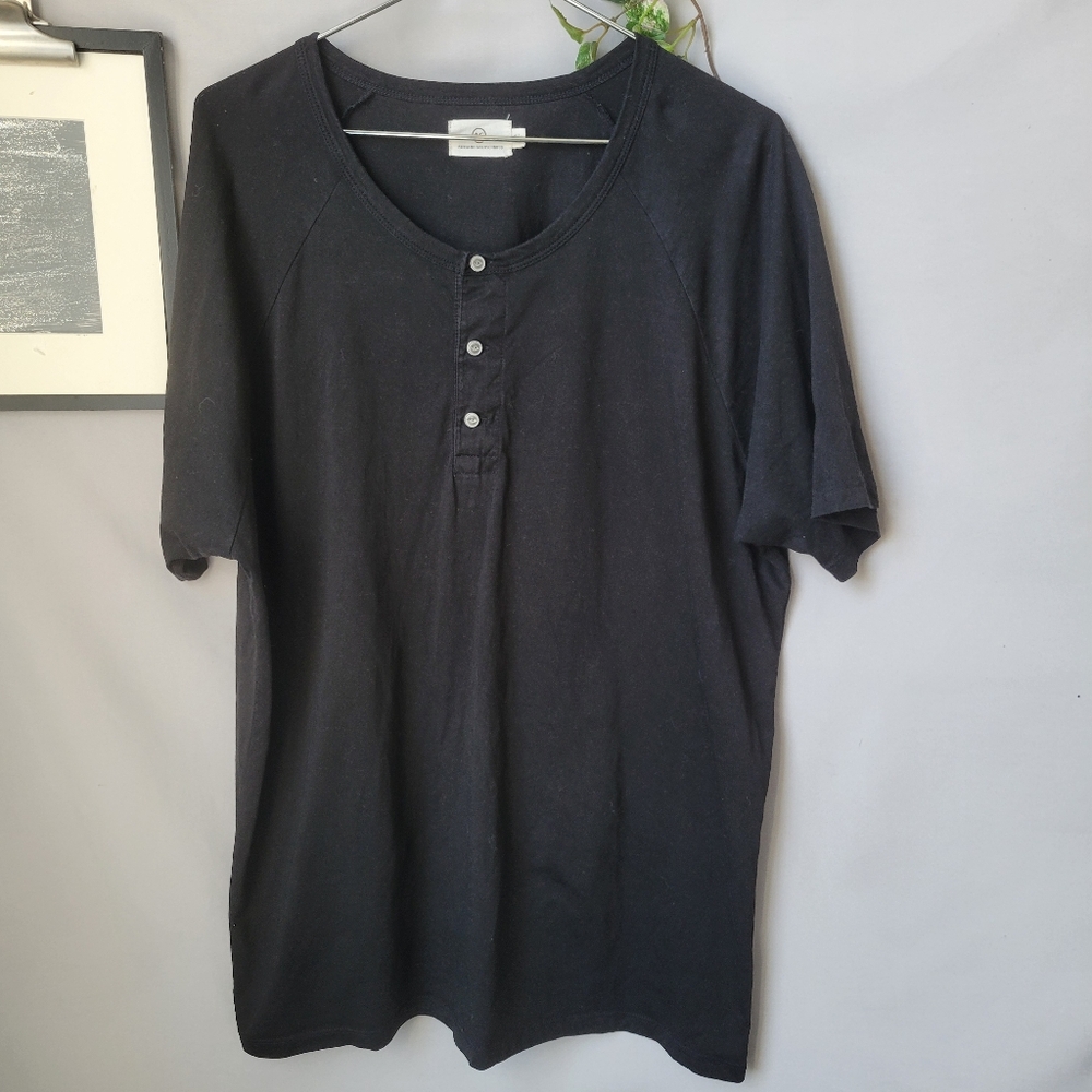 AG Adriano Goldschmied Bryce Henley Short Sleeve Tee Black XXL